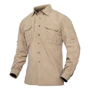 <b>Mens</b> Long Sleeve Work <b>Shirt</b> Tactical Outdoor Button Up Collar Breathable Anti-UV Anti-Shrink OEM - Product Image 4