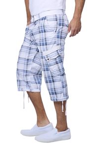 Shorts amples en coton 100% 340G personnalisés, pantalon de survêtement déstructuré à double taille, délavé et vieilli, coupe capri - Product Image 2
