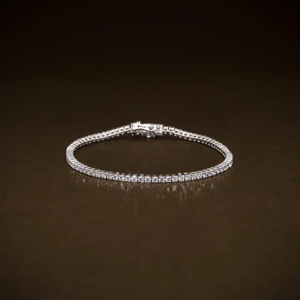 Bracelet tennis Iced Jewelz de luxe en diamants de laboratoire taille brillant 2 mm, unisexe, certifié IGI, or 14 carats, élégant pour mariage et soirée - Product Image 1