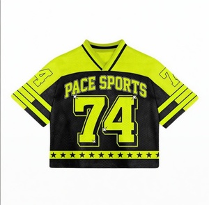 Camiseta de Fútbol Americano Personalizada, Color Verde Azulado y Blanco, Sublimada, de Malla, con Cuello en V, para Fanáticos, con Número - Product Image 3