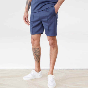 Ensemble de fitness 2 pièces personnalisé pour homme : T-shirt polo décontracté à manches courtes en coton respirant à carreaux + short ample - Product Image 4