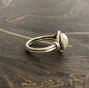 Unisex Anti Tarnish Minimalist <b>925</b> <b>Silver</b> Oval Shape Pearl <b>Ring</b> Trendy Design Daily Wear Jewelry - Product Image 4