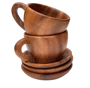 <b>Tea</b> <b>Cup</b> <b>Saucer</b> Wooden Drinking <b>Cups</b> Tabletop Dining Double Wall <b>Tea</b> <b>Cups</b> With Handle <b>Tea</b> & Espresso Supplies - Product Image 6