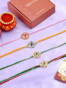 Rakhi de Diseño con Piedras Multicolores, Hecho a Mano, Ajustable, Joyería Festiva, Regalo para Hermano, Joyería Única para Raksha Bandhan - Product Image 3