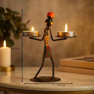 Porte-bougie décoratif en fer forgé fait main, décoration de table, accent décoratif pour la maison - Product Image 4