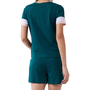 Top Selling Summer Solid Women's <b>Twin</b> <b>Set</b> Casual Breathable 100% Cotton T-Shirt & Shorts Pattern T-shirt & Short <b>Twin</b> <b>Set</b> - Product Image 3
