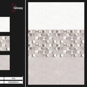 กระเบื้องบุผนังเซรามิกแบบมันเงา ขนาด 30x60 ซม. (12x24 นิ้ว) คุณภาพพรีเมียม สำหรับตกแต่งผนังภายในห้องน้ำหรูหราและทันสมัย - Product Image 1