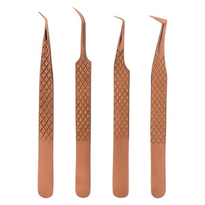 Pince à épiler pour cils, isolation à 45 degrés, en acier inoxydable, pour extensions de cils, outil professionnel pour extensions de cils - Product Image 1