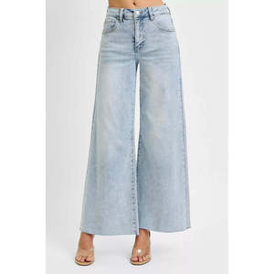 RISEN Full Size High Rise Tobillo Ancho Palazzo Plus Size Jeans de mujer - Product Image 1