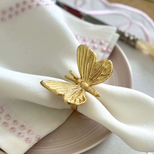 Golden Butterfly Napkin <b>Ring</b> Brass Vintage Table Decor Wedding 4.5cm Width - Product Image 2