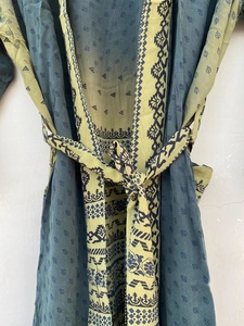 Robe de chambre en soie verte Robe Kimono vintage Robe de mariée Robe en soie Lounge Wear Kimono en soie Boho - Product Image 4
