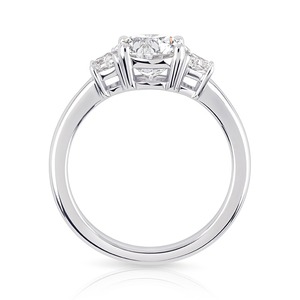 Anillo de Compromiso de Tres Piedras con Diamante Cultivado en Laboratorio de Corte Redondo de 1.40CT, Oro Blanco, Joyería Fina Personalizada para Bodas, Venta al Por Mayor - Product Image 2