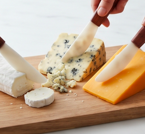 Juego de cuchillos para queso de cerámica, 3 piezas, con mango de madera, para tabla de quesos y utensilios de cocina - Product Image 4