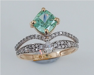 Conjunto de Anillos de Oro Sólido de 18K para Mujer - Joyería de Lujo para Regalo y Boda con Acabado Liso y Diseño Elegante - Product Image 2