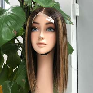 Peluca de pelo virgen vietnamita de encaje súper doble dibujado, hueso alineado con cutícula, recto con encaje transparente, Color Piano - Product Image 2