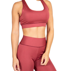 Ensemble de yoga sans couture pour femme : Leggings taille haute longueur intégrale et crop top dos nageur, couleur unie, tenue de sport deux pièces - Product Image 6
