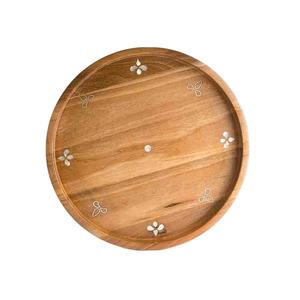 Plato artesanal de mango de madera y nácar para chocolate con diseño de nácar para cenas y eventos de lujo - Product Image 1