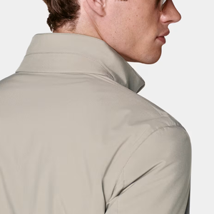 <b>Men's</b> <b>Light</b> Gray Bomber <b>Jacket</b> Stand Collar Zipper Closure Casual Regular Fit Autumn Wear Windproof Polyester Wadding - Product Image 4