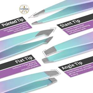 Paquete de 2 Pinzas para Mujer y Hombre, Pinzas de Precisión Inclinadas y Puntiagudas para Cejas, para Vellos Encarnados y Puntos Negros - Product Image 5