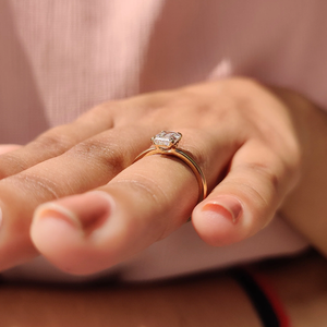 Anillo de Boda para Mujer de Oro de 14K con Diamante Solitario de Corte Esmeralda Cultivado en Laboratorio, Diseño de Cesta, Joyería de Fiesta de Moda - Product Image 2