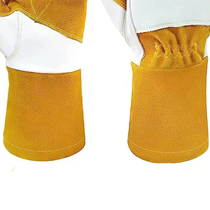 Industrial Firefighting Heat Resistant Best Quality Leather TIG Welding <b>Gloves</b> Heavy-Duty Hand Protection Welder Working <b>Gloves</b> - Product Image 6