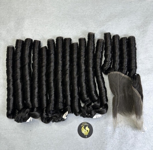 Lot de Cheveux Naturels Vietnamiens CDYHAIRVN à Boucles Volumineuses, Double Trame, Noirs Naturels, Cuticules Alignées - Product Image 1