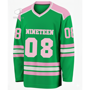 Alfa |   Kapa |   Camiseta de Hockey sobre Hielo Alpha Sorority para Mujer, de Poliéster, Cuello en V, Manga Larga, Absorbe la Humedad, Ropa Deportiva - Product Image 2