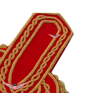 KEW Epaulettes Rojos Bordados con Hilo de Oro de Lujo, Accesorio de Estilo en Tela - Product Image 4