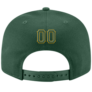 Casquette de baseball en coton verte à 6 panneaux unisexe, ajustée, décontractée, avec logo R brodé pour adultes - Product Image 4