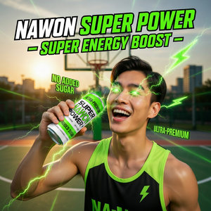 Bebida Energética de Marca Privada OEM Nawon Super Power 250ml 1000mg Taurina Cafeína Certificación Halal Sabor Dulce 24 Latas Bebida Verde - Product Image 4