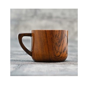 Taza de Madera Rústica Hecha a Mano, Taza de Café de Madera Maciza con Acabado Natural, Ecológica, para Té, Café, Cerveza, Jugo - Product Image 1