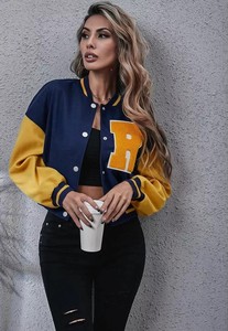 Chaqueta Universitaria Personalizada de Alta Calidad, Transpirable, de Algodón, para Mujer, Estilo Béisbol, para Escuela, Universidad, Chaqueta Bomber para Hombre - Product Image 4