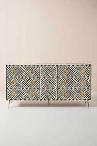 Commode de salon en os incrusté rose et blanc, design moderne style ferme, durable et écologique, meubles ARIF HANDICRAFT pour la maison - Product Image 6