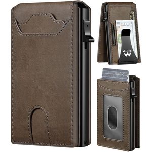 Cartera Minimalista Delgada para Hombre con Clip para Billetes Extraíble, Bloqueo RFID, Porta Tarjetas de Crédito para Bolsillo Frontal, Regalo Inteligente para Esposo o Hijo - Product Image 1