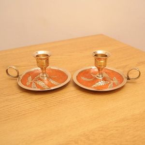 Antique Style Brass Candle <b>Stand</b> with Solid Base Decorative Gold Finish Handmade Home Decor Wedding Centerpiece Table Decoration - Product Image 1