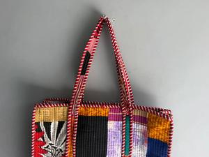 Bohemian <b>Patchwork</b> Corduroy Tote <b>Bag</b> With Soft Handle Open Top Daily Use For Women <b>Bag</b> for Girls Kids gift for her - Product Image 4