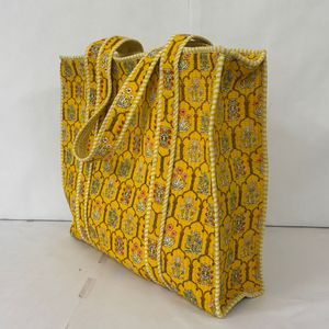 Bolso Tote con Cadena y Estampado Floral Amarillo Pintado a Mano, con Cierre de Cremallera, Estilo Bohemio, para Uso Diario, Todas las Temporadas - Product Image 3
