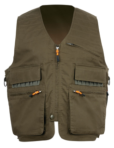 Gilet de chasse vert olive pour homme avec plusieurs poches, tissu Oxford respirant, utilisation en extérieur, saison automne - Product Image 1