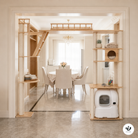 Árbol para Gatos de Lujo Moderno y Grande Personalizado con Poste Rascador de Sisal y Madera y Altura Ajustable para Gatos de Interior