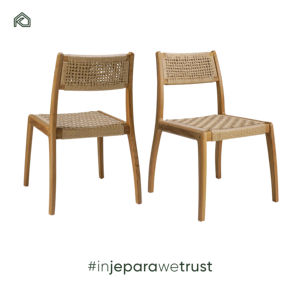 Silla de Comedor Moderna, Minimalista y Ecológica para Exteriores, Muebles de Jardín de Madera de Teca Duradera para Patio y Hotel, Estilo Elegante y Relajado - Product Image 1