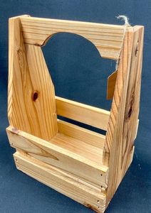 Wooden Picnic 6 Bottle Beer Carrier Holder Caddy Beers Pine Wood Tote Unfinished for Craft Wood <b>Crate</b> with Handle - Product Image 2
