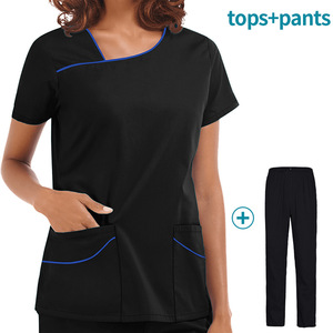 Ensemble d'uniformes médicaux en satin pour infirmières, respirant, confortable, léger, unisexe, pour hôpital et clinique, logo personnalisé, haute qualité - Product Image 5