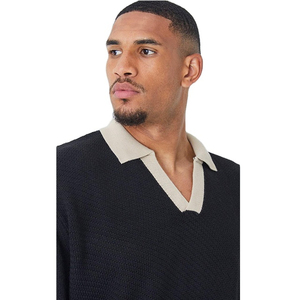 Polo Homme Personnalisable à Manches Longues en Coton Léger, Durable, Respirant, Séchage Rapide, Écologique, Grande Taille, Décontracté, Uni - Product Image 4