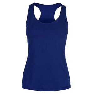 Camiseta sin mangas de punto azul real para mujer, cuello redondo, transpirable, estilo deportivo, longitud regular, color sólido - Product Image 3