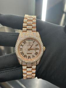 Montre automatique de luxe pour homme, entièrement sertie de moissanite VVS, passe le testeur de diamants, avec boîte - Product Image 4