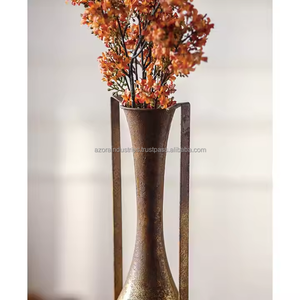 Retro and Elegant Style <b>Tall</b> Metal <b>Vase</b> Suitable for Home Living Room Office Decoration Ideal Gift Present by Azora industries - Product Image 3