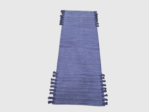 Alfombras de Algodón Vogue, Tejidas, Rectangulares, Plegables, de 5 mm de Grosor, Estilo Boho, Orgánicas, para Ejercicio, con Bordes de Borlas Azules, para Uso en el Hogar y Viajes - Product Image 3