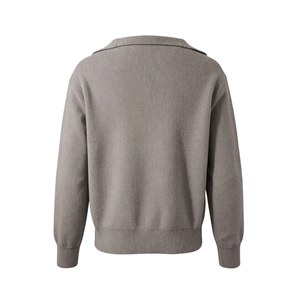 Pull à capuche côtelé marron pour homme, à manches longues, fermeture boutonnée, anti-boulochage, décontracté, automne, logo sur le devant - Product Image 2