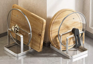 Organizador de Cocina OEM/ODM de Vietnam, Soporte para Tablas de Cortar y Tapas de Ollas de Acero Inoxidable, para Encimera - Product Image 3