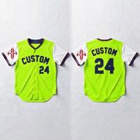 Maillot de baseball col en V pour homme, manches courtes, 100 % polyester, logo blanc, coupe classique, fermeture boutonnée, respirant, séchage rapide